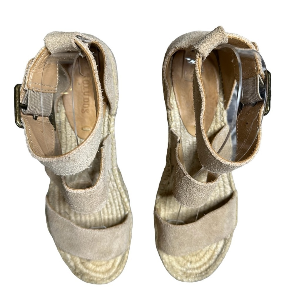 Soludos Platform Espadrille Wedge Sandals Suede Ankle Strap Size 7.5 Blush - Picture 7 of 15